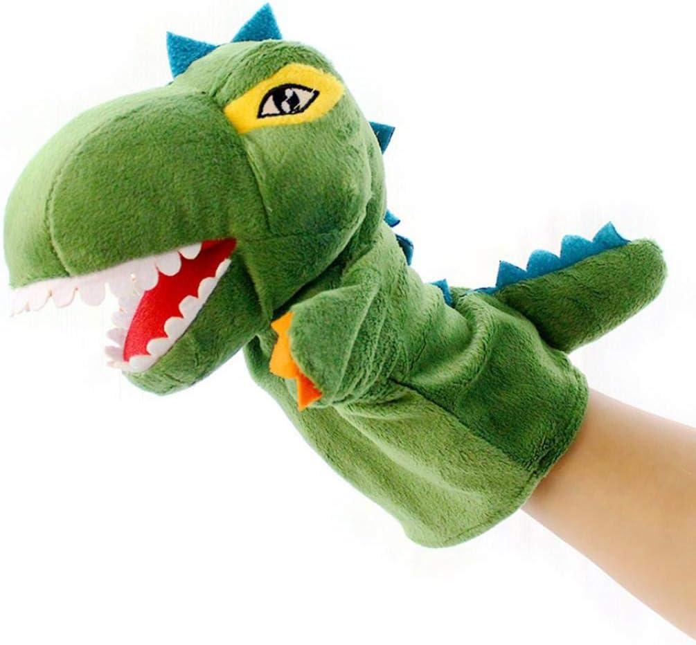 Cartoon Dinosaur Plush Soft Hand Puppet Kids Toddler Pretend Playing Toy Gift