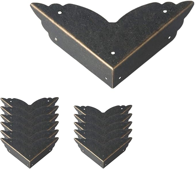 Tonquu 12pcs Vintage Corner Guards, Antique Style Decorative Metal Box