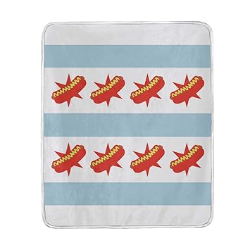 Amazon Com Ainans Throw Blanket Chicago Flag Hot Dog Soft Warm