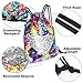 Pawliss Mermaid Reversible Sequin Drawstring Backpack with Bonus Slap Bracelet, Headband, Keychain Set, Magic Glittering Dance Bag, Rainbow, 5pcs