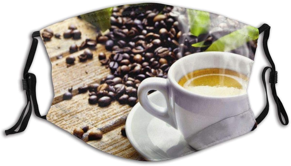 Face CoVer Exotic Coffee Beans and Coffee Cup Steaming Drink Balaclava