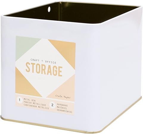 Crate Paper Caja de Metal Grande Storage: Amazon.es: Hogar