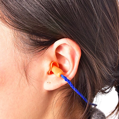 image for Bememo 20 Pairs Corded Ear Plugs Reusable Silicone Earplugs Sleep Nois