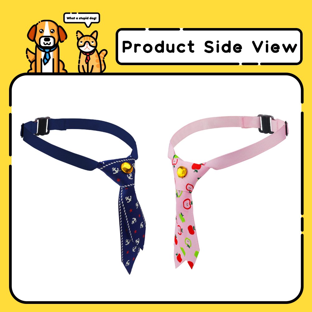 SW Lovely Adjustable Dog Puppy Collar Cat Bow Tie Pet Costume Necktie for Small Dogs Puppy Grooming Accessories, Free Size, 6 Patterns, Pink