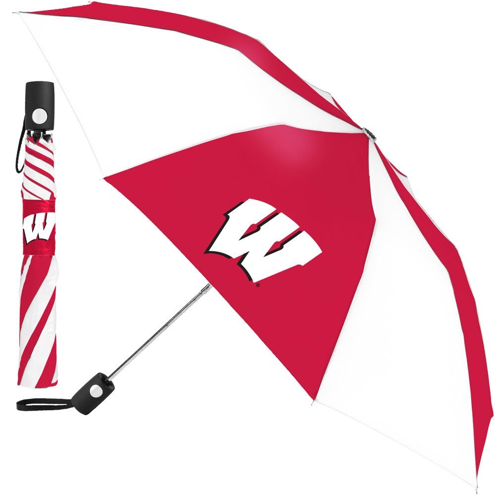 NCAA Wisconsin University of Auto Folding Umbrella Black