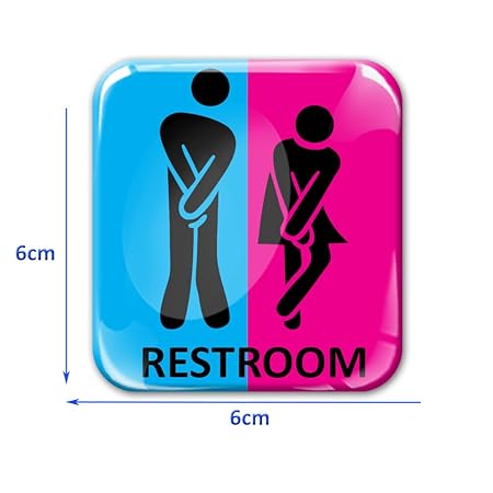 Skino 3D Gel Silikon WC-Schild Aufkleber WC-Symbol Türaufkleber Türschild Toilettenschild Piktogramm Für Bad Zuhause Haus Ges