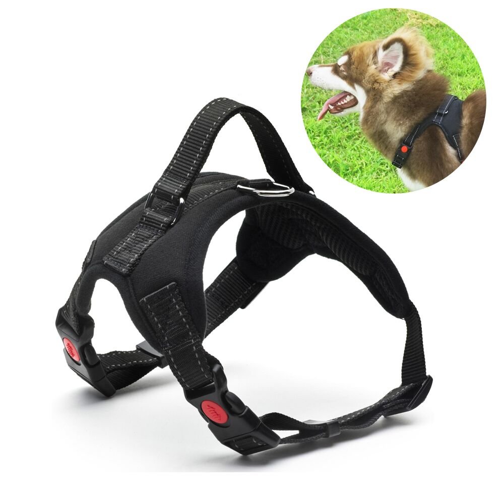 No Pull Dog Harness Vest - Menyda Adjustable Reflective Dog Harness With Handle
