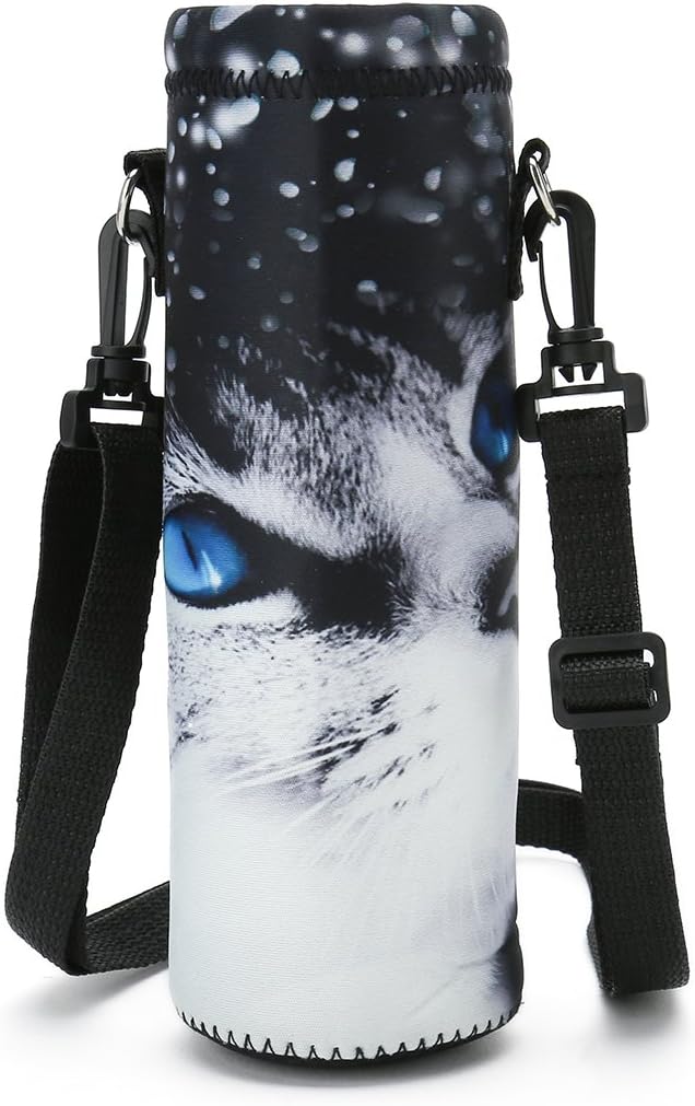 icolor 1L Water Bottle Carrier Holder Sleeve 34oz/1000ml Adjustable Shoulder Strap,Sling Insulated Bottle Bag Case Pouch Cover,Fits Bottle Diameter Less 3.34"