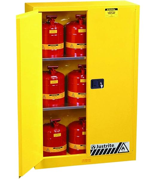 Amazon Com Eagle 1947 Safety Cabinet For Flammable Liquids 2 Door Manual Close 45 Gallon 65 Height 43 Width 18 Depth Steel Yellow Furniture Decor