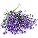 Artificial Fake Flowers, 4 Bundles Outdoor UV Resistant Greenery Shrubs Plants Indoor Outside Hanging Planter Home Garden Decor(Blue)
