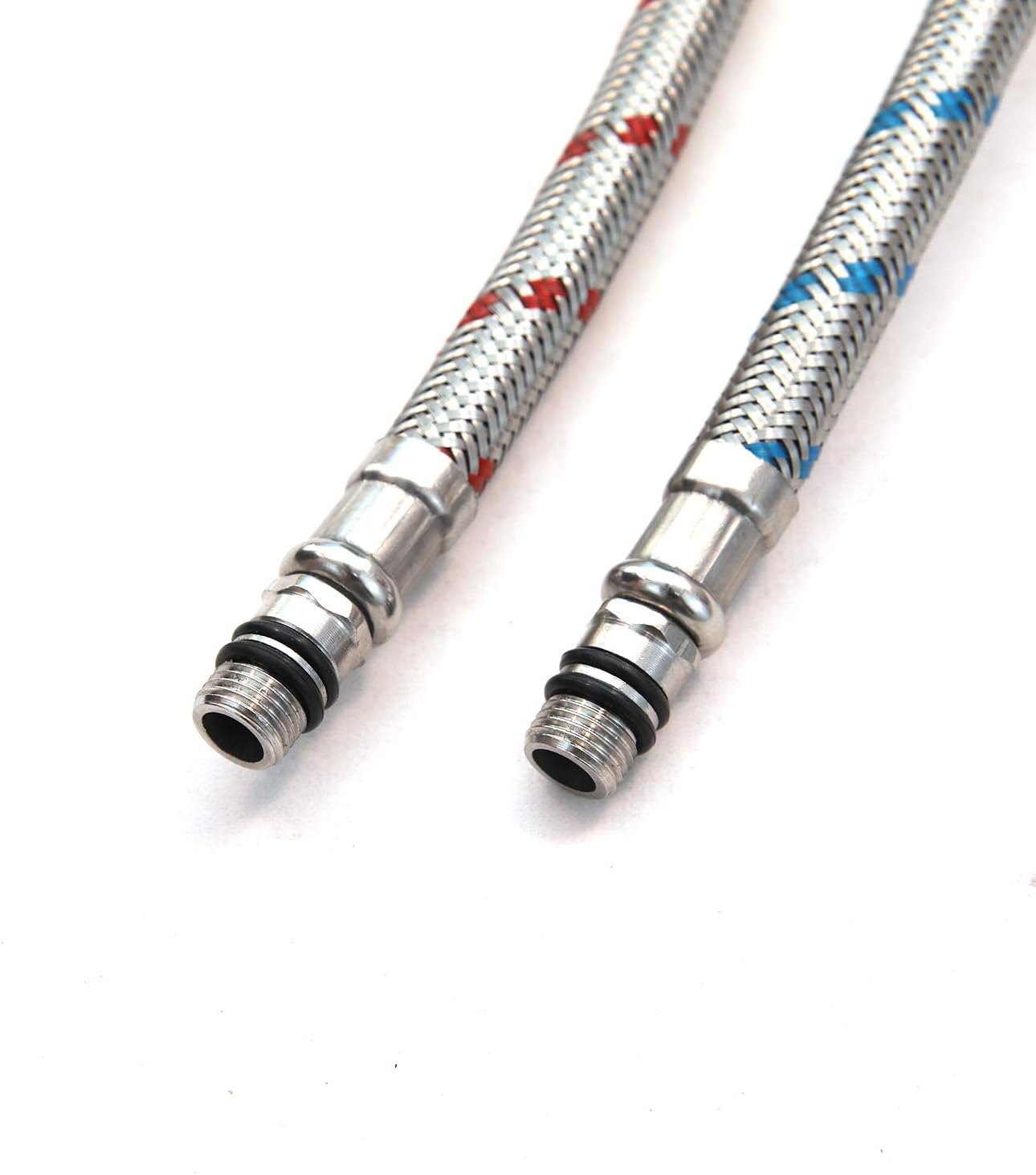 x 2 Pcs 1 Pair BWE 24Inch Long Faucet Connector Braided Stainless