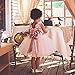 Newborn Toddler Baby Girls Sequins Bowknot Floral Princess Dresses (6-12 Months, Pink)