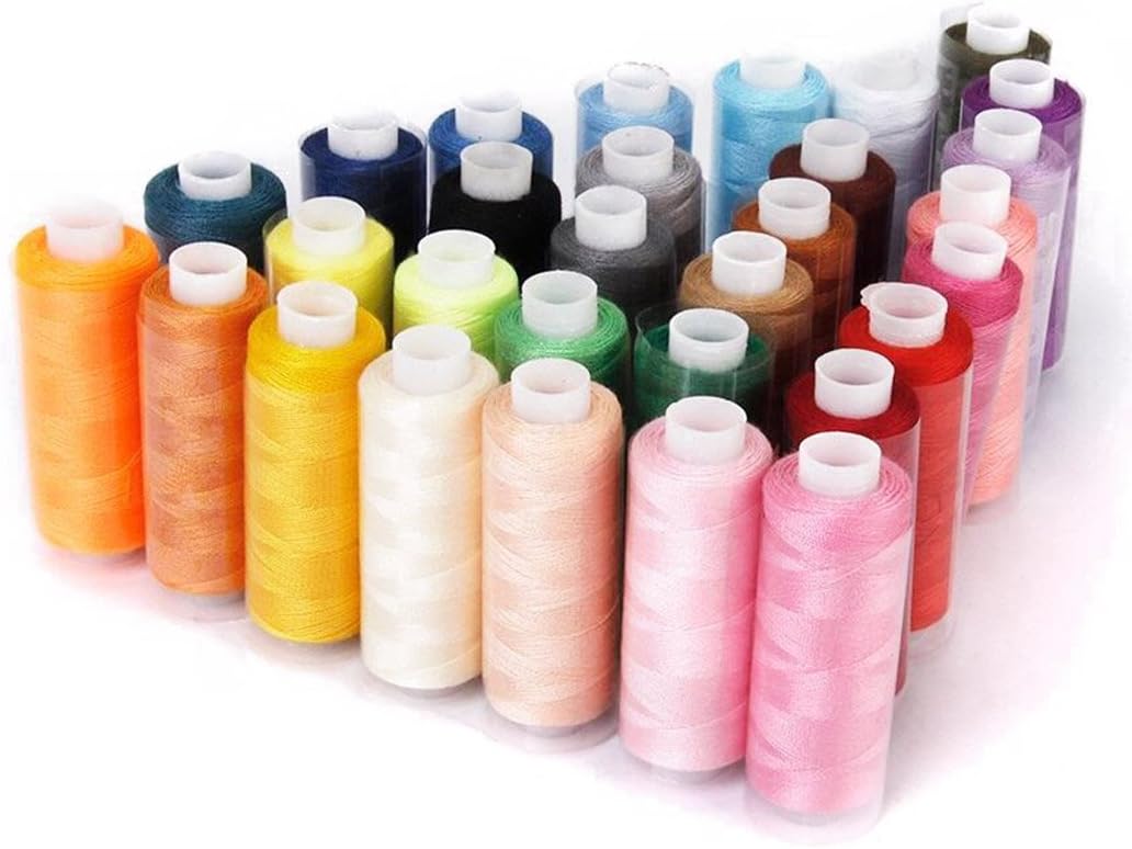 NALEDI 30 Color Sewing Machine Thread Polyester Spool 250 Yards Per Roll DIY Masks, Plush Toys, Handmade Gifts