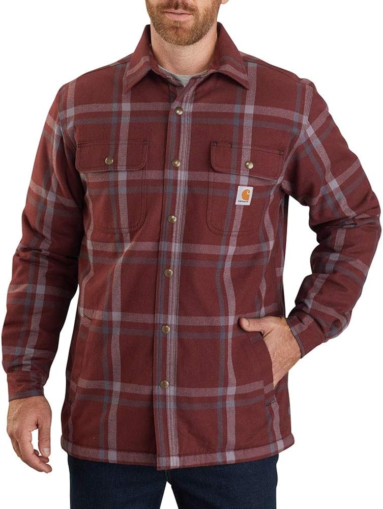 Carhartt Men's Relaxed Fit Flannel SherpaLined SnapFront Plaid Shirt