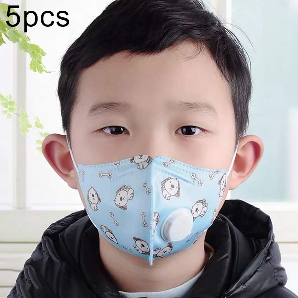 5Pcs Cute Kids Face Cover, Anti Haze Dust with Air Face Case Random Color