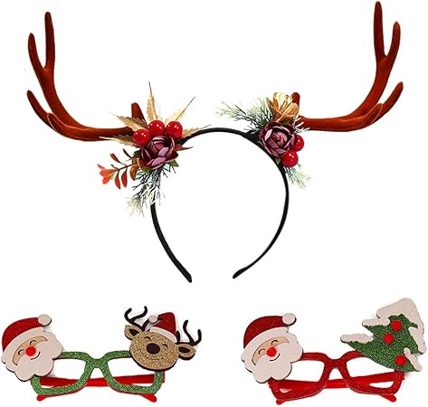 Amazon Kocekid クリスマスカチューシャ クリスマスメガネ セット ヘアバンド 髪飾り 鹿の角 サンタ トナカイ クリスマスツリー模様 パーティーグッズ 撮影 小道具 コスプレ 子供 大人 3点セット クリスマス雑貨 おもちゃ Amazon Kocekid クリスマスカチューシャ クリスマスメガネ セット ヘアバンド 髪飾り 鹿の角 サンタ トナカイ クリスマスツリー模様 パーティーグッズ 撮影 小道具 コスプレ 子供 大人 3点セット クリスマス雑貨 おもちゃ
