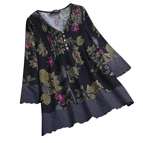 VEMOW Herbst Frühling Sommer Elegante Damen Frauen Stehkragen Langarm Casual Täglichen Party Strand Urlaub Lose Tunika Tops T