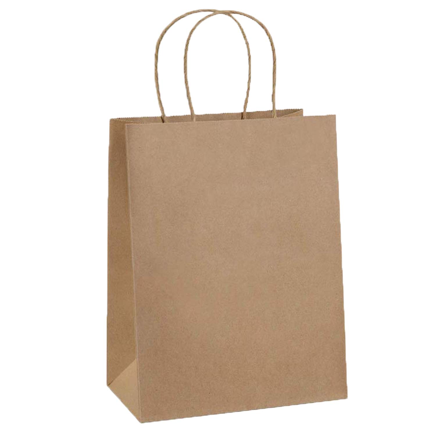 15 Pack, Brown Kraft Paper Gift Bags, with Handles - 8" x 5.5" x 3"