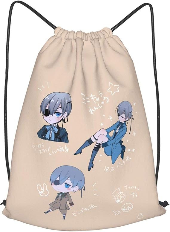 Amazon Co Jp 黒執事 夏尔 スポーツバッグ ナップサック ジムサック プールバッグ おしゃれ 巾着袋 体操着入れ 軽量 防水 大容量 部活 遠足 アニメ キャラクター グッズ 服 ファッション小物