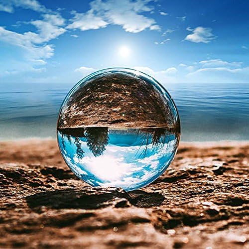 MXN Crystal Ball,Photography Ball,Clear Sphere Decor Ball,Quartz Juggling Glass Ball for Meditation Divination,Home and Office Decoration (100mm/3.94")