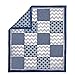 Navy Blue and Grey Geometric Patchwork 3 Piece Crib Bedding by The Peanut Shell