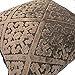 YOUR SMILE Flocking Trellis Geometric Square Decorative Throw Pillows Case Cushion Covers Shell Cotton Linen Blend 18 X 18 Inches , Pack of 2 (Brown)