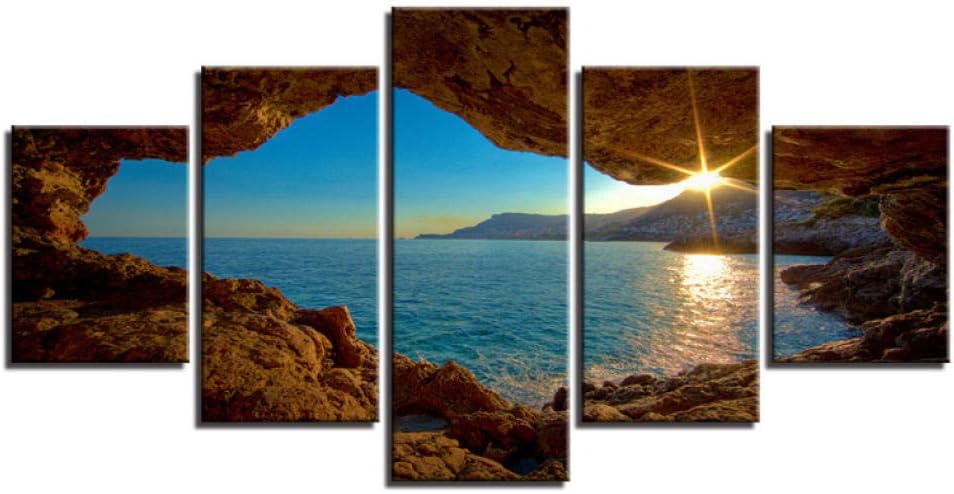 5 Canvas Paintings HD Wall Art Canvas Painting Five Pieces Tableau Decor Home Meeting Room Sunset Seascape Mural Fashion