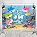 TJ 7X5FT Baby Shark Family Let's Go Hunt Photo Background Under The Sea Photography Backdrops Baby Shower Kids Birthday Theme Party Decor Banner Studio Props Vinyl