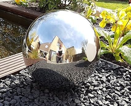 garten wohnambiente kugel aus edelstahl 50 cm poliert dekokugel dekorationskugel edelstahlkugel amazon de garten