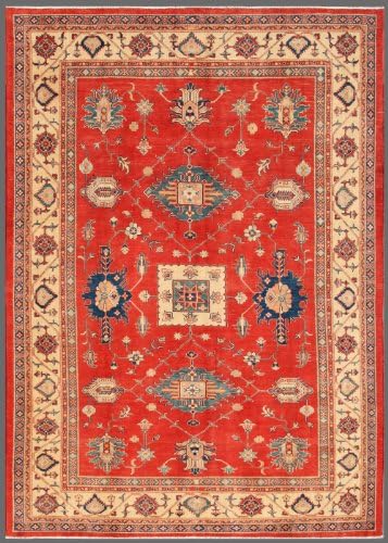 Red 9' x 12' Kazak Rug Hand Knotted Oriental Rug