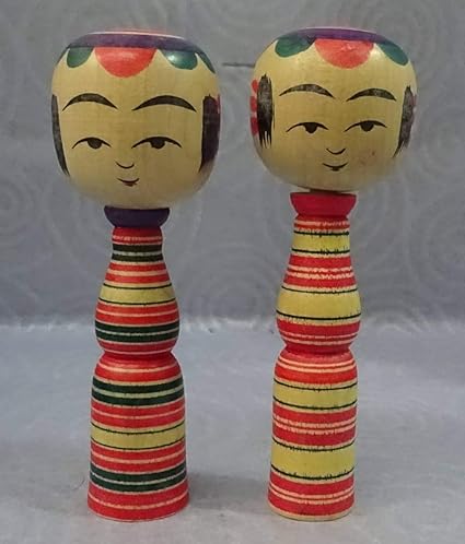 Amazon Co Jp 伝統こけし 弥治郎系 鎌田孝志 2本 高さ10 10cm 古こけし 民芸品 郷土玩具 Kokeshi K 138 小 コレクター商品 ホビー
