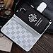 RAYTOP Luxury Brand Designer White Checks Leather Cases Wallet for Samsung Galaxy Note 3 Stand Cover Kickstand Card Holder Magnetic Clasp Hand Strap Men Women Girls High Quality