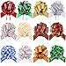 24 Pieces 5'' Wrap Ribbon Pull Bows, Assorted Christmas Gift Wrapping Ribbon Accessories, Bows, Wine Bottles, Baskets, Xmas Décor Party Supplies