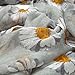 TrendsBlue Premium Daisy Floral Fashion Scarf Wrap, Grey