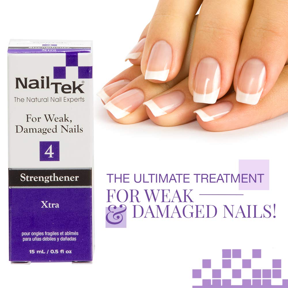 Nail Tek Xtra 4, Nail Strengthener for Weak and Damaged Nails, 0.5 oz, 1-Pack : Nail Repair Products : Beauty