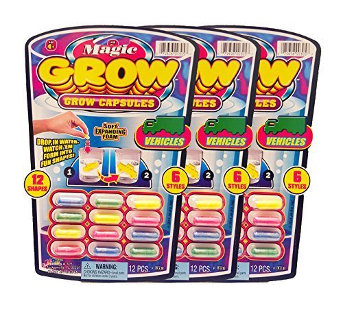 Magic Grow Capsules Party Favor Bundle Pack - Vehicles 3 Pack