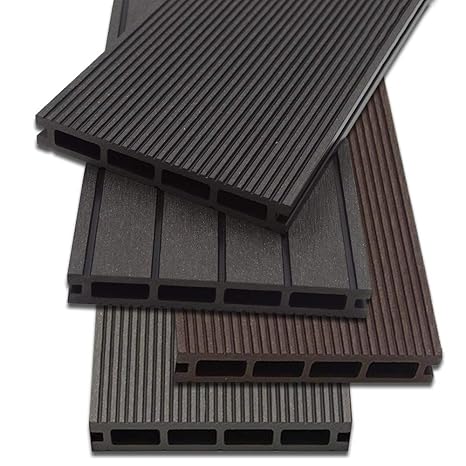 Home Deluxe - WPC Terrassendiele Dunkelbraun - Menge: 12 m² - 4 verschiedene Farben - Inkl. Unterkonstruktion und komplettem 