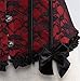 Women's Lace Through Top Floral Overbust Corset Waist, 815red, Size Medium