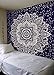 Labhanshi Exclusive Orignal Blue Silver Ombre Tapestry by, Mandala Tapestry, Queen Indian Mandala Wall Art Hippie Wall Hanging Bohemian Bedspread