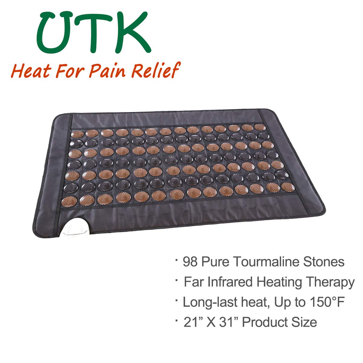 UTK Far Infrared Tourmaline Heating Pad for Back Pain Relief Infrared