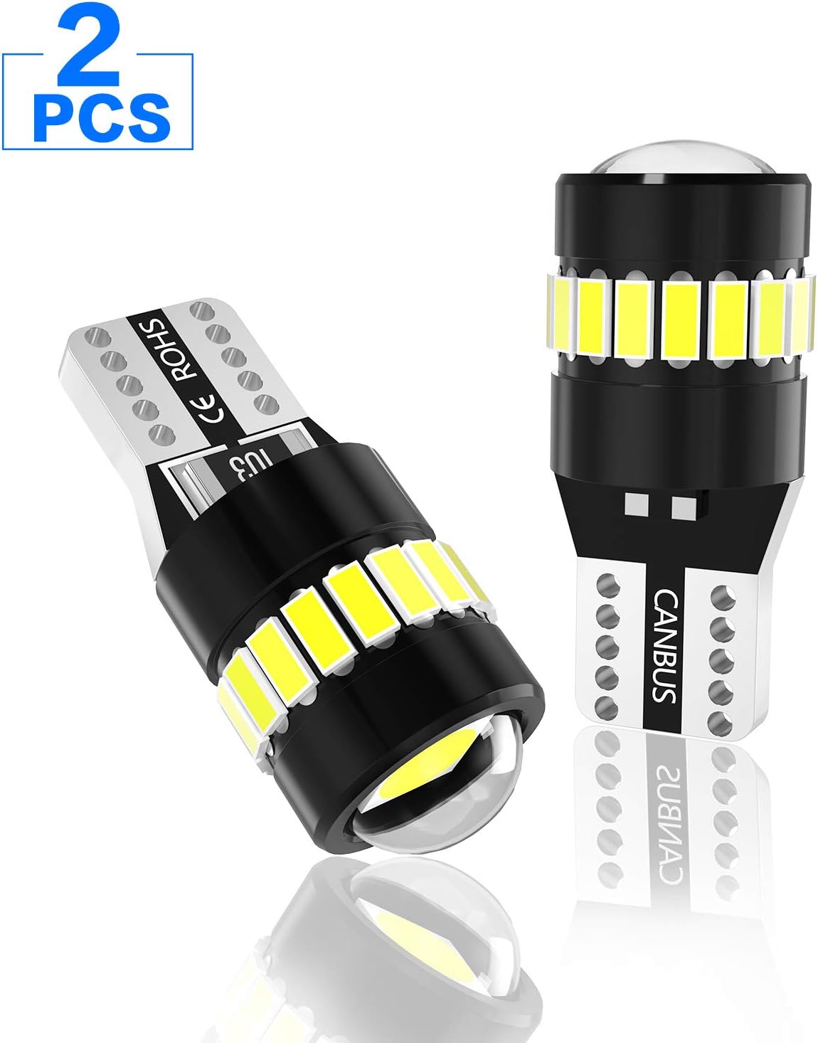 WEXZN 194 led bulbs,Super Bright T10 168 175 2825 W5W LED Bulbs 6000K White Light Bulbs for Car Interior Dome Map Door Courtesy License Plate Lights