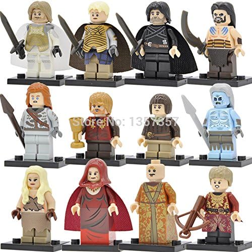 12pcs/lot Game of Thrones Minifigures Jon Snow Daenerys White Walker Ice and Fire Series Building Blocks Kids Toys