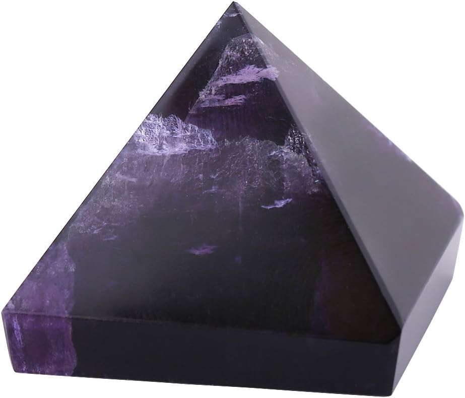 Hakeeta Natural Purple Crystal Fluorite Amethyst Pyramid Natural Deep Purple Crystal Rare Quartz Mineral Crystals Healing Stones Crystal for Home Furnishing Decoration - Image 5