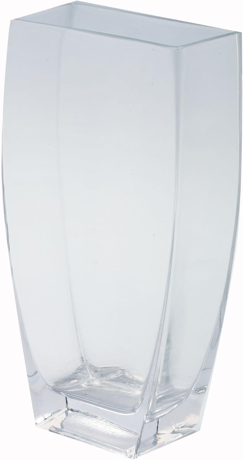 DiamondStar Glass 6"X3"X12" clear Tapered Rectangle Vase