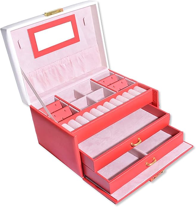 Joyero organizador de 3 capas tipo cajón joyería caja de almacenamiento
