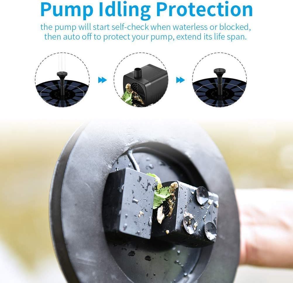 Solar Fountain Pump for Bird Bath Outdoor Water Fountain Pump Solar Fountain Pump for Bird Bath Outdoor Water Fountain Pump (Without Battery): Home Improvement