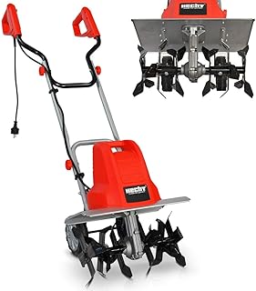 Elektro Bodenhacke (NEU) für effektive Bodenbearbeitung – 1500 Watt – 24 Messer – elektrische Gartenfräse – Gartenhacke – Kultivator – zum umgraben und lockern vom Boden für perfekte Pflanzen (Rot)