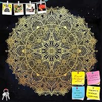 ArtzFolio Ornate Paisley Round Lace Ornament Mandala D2 Printed Frameless Bulletin Board Notice Pin Board 24 X 24Inch