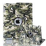 HDE Rotating iPad Case Magnetic Folding Leather Cover Folio Flip Stand for Apple iPad 2 iPad 3 iPad 4 (Green Camo)