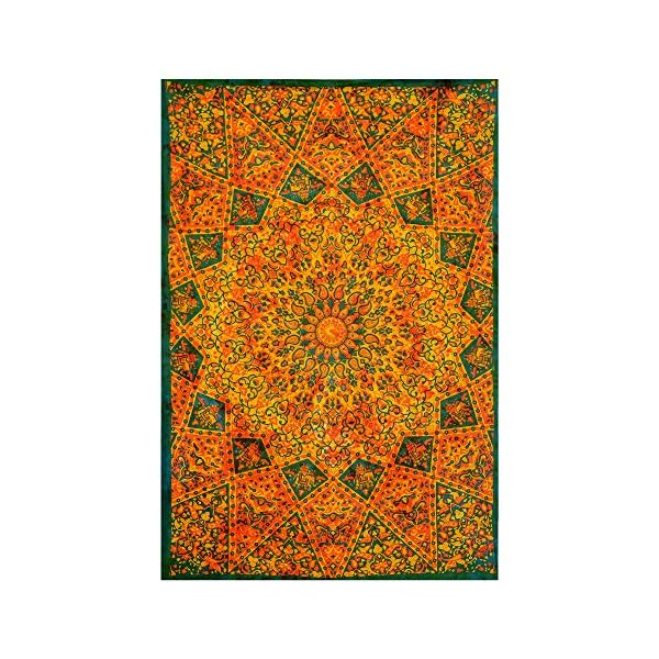 Future Handmade - Tapiz bohemio y psicodélico de pared con un diseño de mandala de estilo indio de la luna y del sol… | DeHippies.com